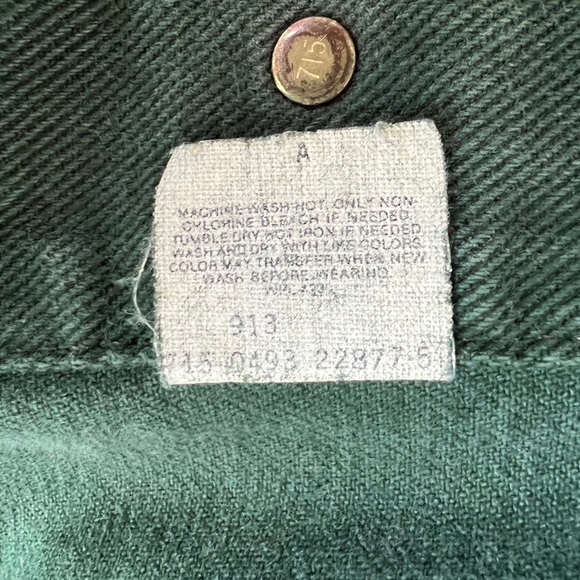 RARE-VTG 90s Levi's yarn-dyed green denim jacket limited Men’s Sz L - Picture 11 of 15